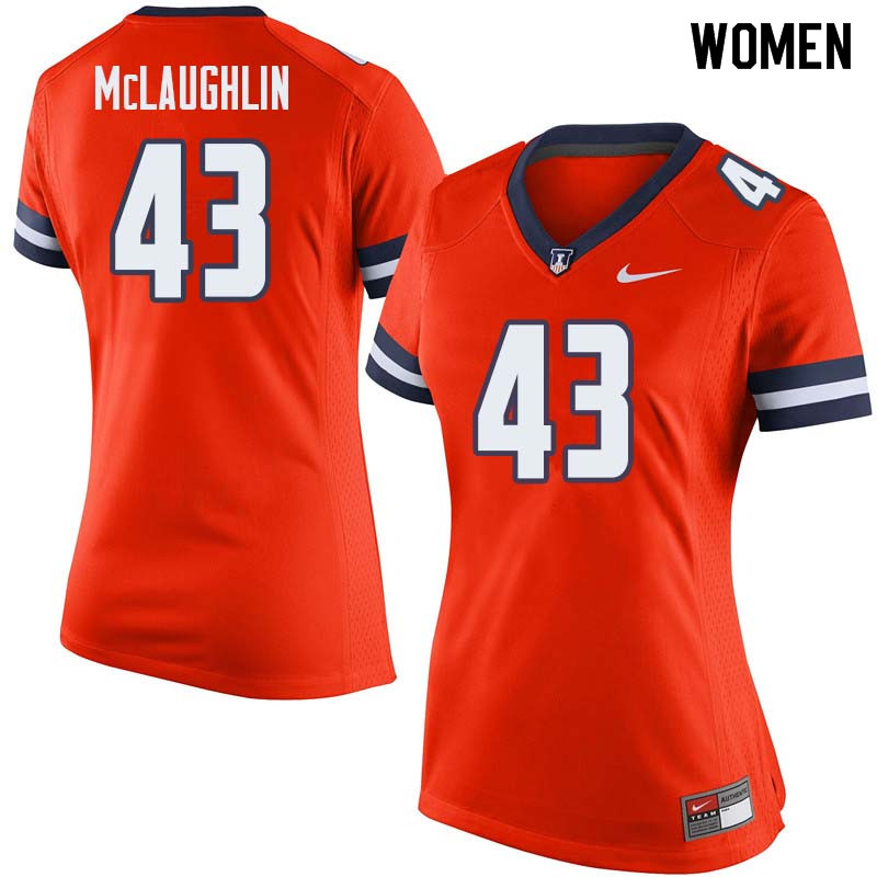 Women #43 Chase McLaughlin Illinois Fighting Illini College Football Jerseys Sale-Orange
